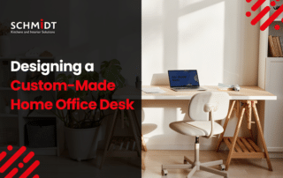 Custom home office desk Sydney with ergonomic setup and dual monitors