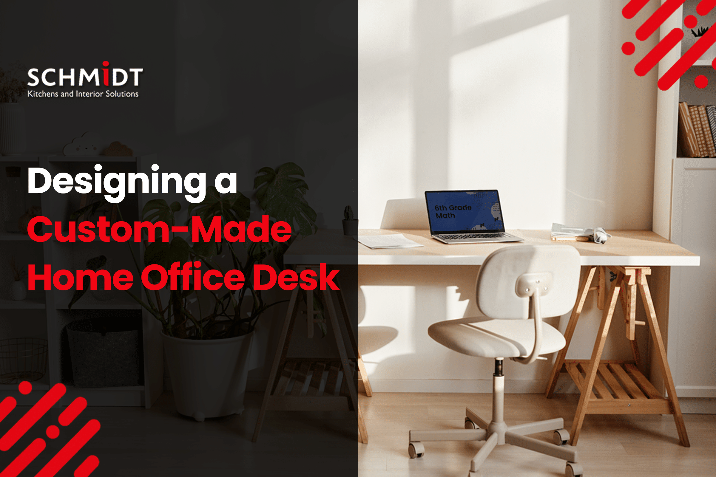 Custom home office desk Sydney with ergonomic setup and dual monitors